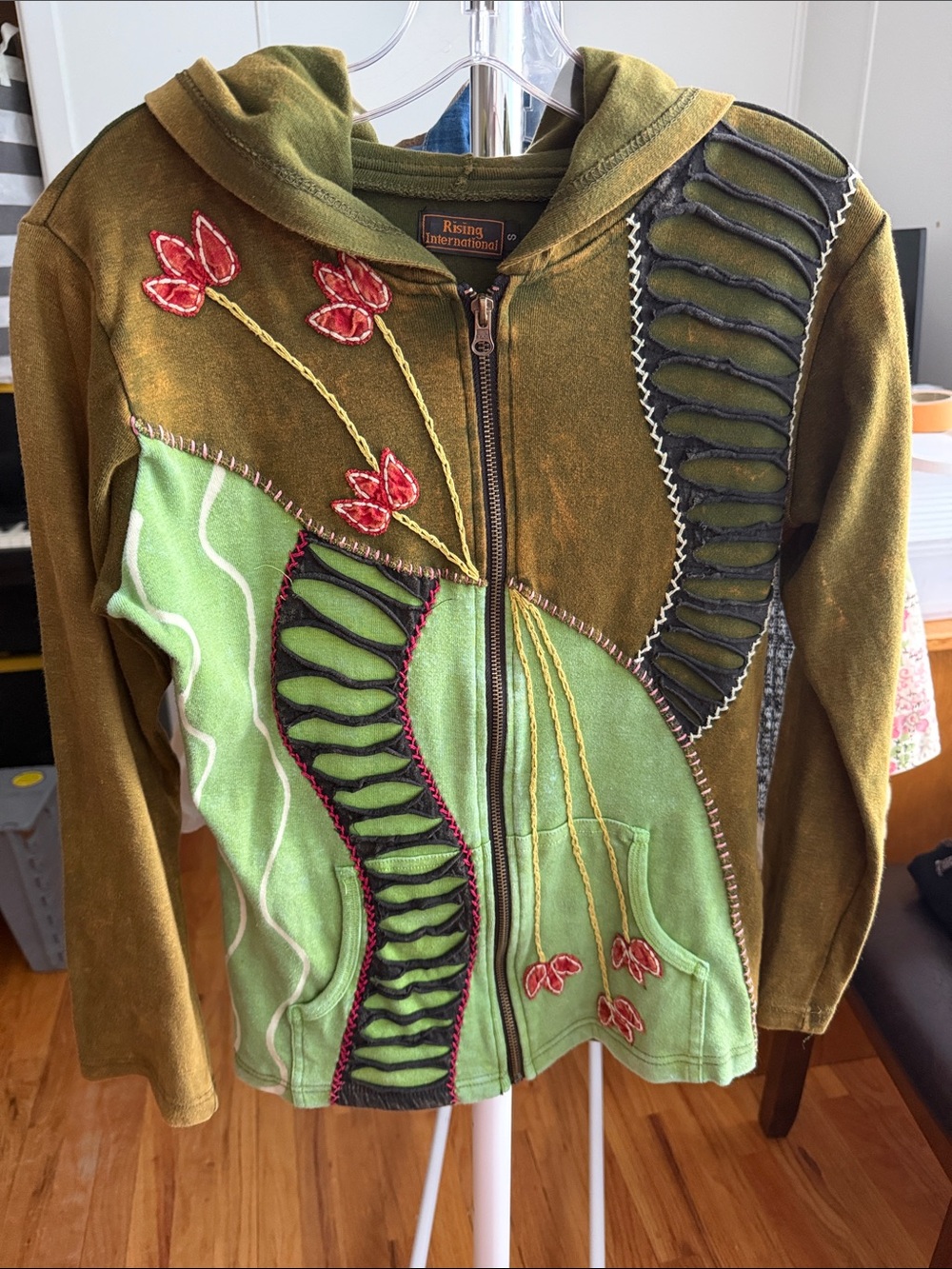 Rising International Fairycore Embroidered Full Zip Hoodie